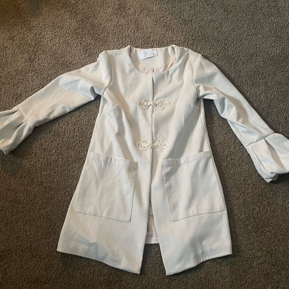 Faux Suede Puff Sleeved Jacket